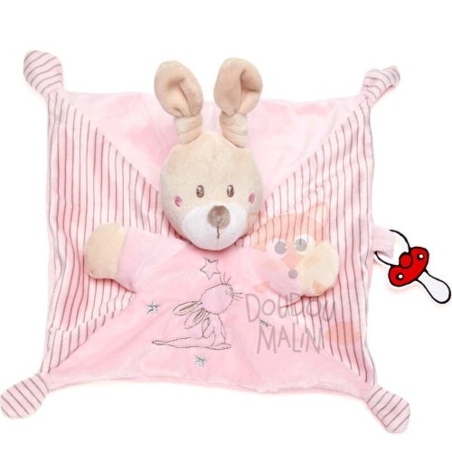   laline lapin plat carré rose étoile 